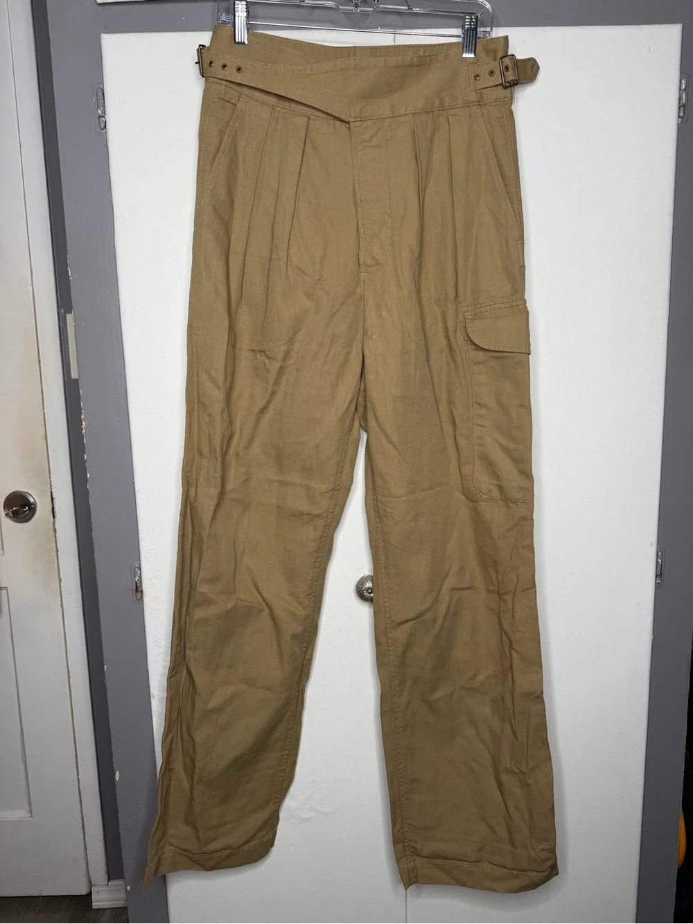 Banana Republic Womens 6 Brown Heritage Explorer Cargo Utility Safari Pant Linen